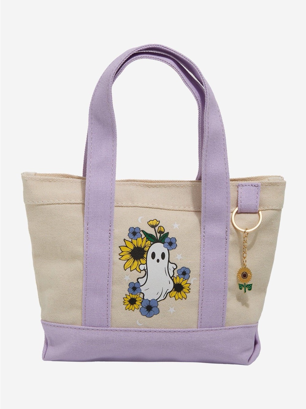 Ghost Floral Charm Mini Mini Tote Bag, NWT